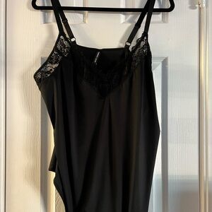 Torrid Black Microfiber Deep V Bodysuit-- Size 3